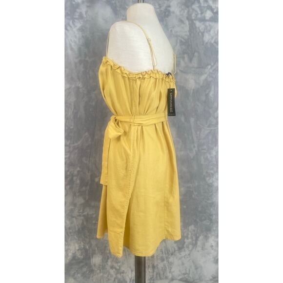 NWT Banana Republic Linen Dress Yellow M Casual Minimalist Beach Coastal Preppy - Picture 5 of 12
